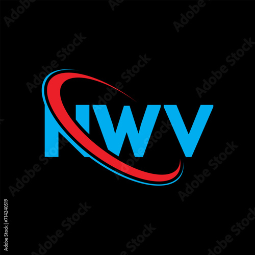 NWV logo. NWV letter. NWV letter logo design. Initials NWV logo linked with circle and uppercase monogram logo. NWV typography for technology, business and real estate brand. photo