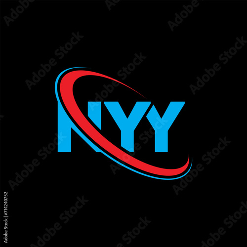 NYY logo. NYY letter. NYY letter logo design. Initials NYY logo linked with circle and uppercase monogram logo. NYY typography for technology, business and real estate brand. photo