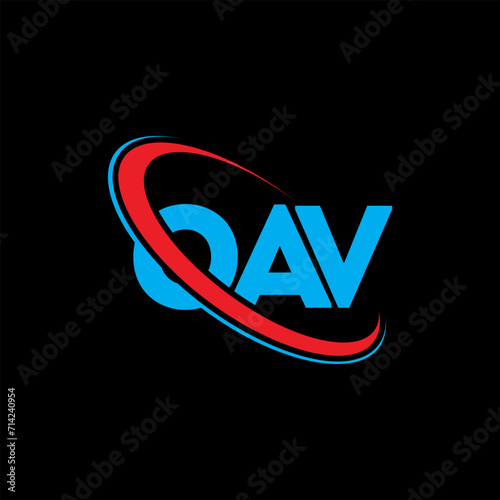 OAV logo. OAV letter. OAV letter logo design. Intitials OAV logo linked with circle and uppercase monogram logo. OAV typography for technology, business and real estate brand.