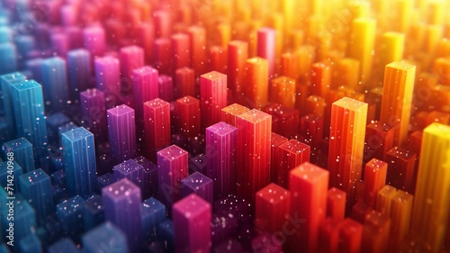 A stunning 3D render of an abstract multicolor spectrum  generative ai