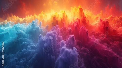 A stunning 3D render of an abstract multicolor spectrum ,generative ai © Chanya2498
