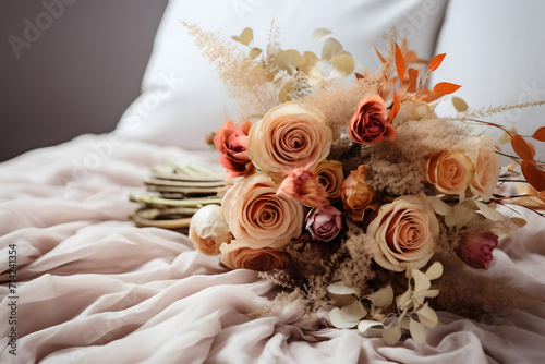 Bridal bouquet with preserved flowers
