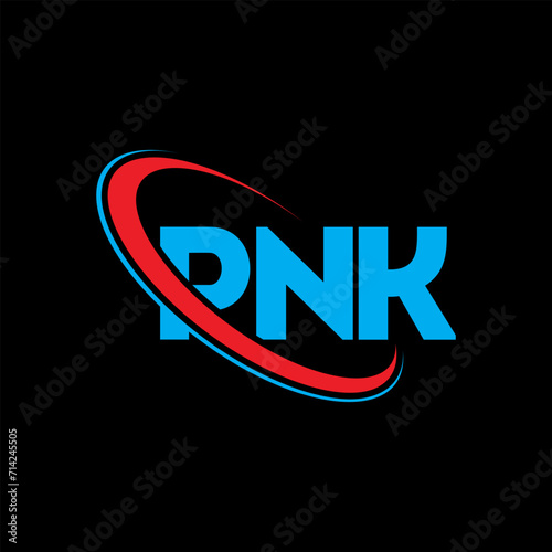 PNK logo. PNK letter. PNK letter logo design. Initials PNK logo linked with circle and uppercase monogram logo. PNK typography for technology, business and real estate brand.