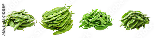 Flat beans Romano beans Vegetables Pile Of Heap Of Piled Up Together Hyperrealistic Highly Detailed Isolated On Transparent Background Png File photo