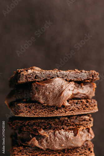 Chocolate brownie with milk brigadeiro filling