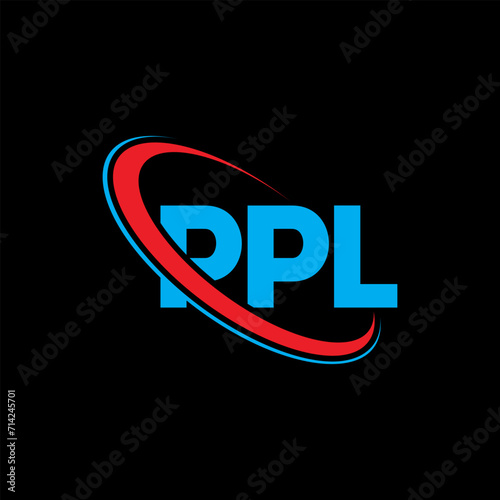 PPL logo. PPL letter. PPL letter logo design. Initials PPL logo linked with circle and uppercase monogram logo. PPL typography for technology, business and real estate brand. photo