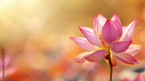 Lotus background on water with copy space for text, perfect for banners and featuring an inspirational phrase