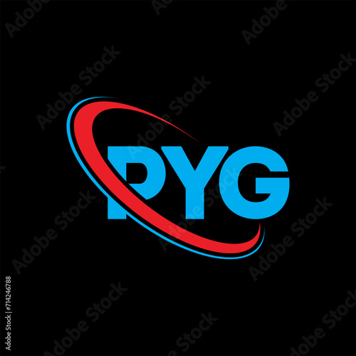 PYG logo. PYG letter. PYG letter logo design. Initials PYG logo linked with circle and uppercase monogram logo. PYG typography for technology, business and real estate brand. photo