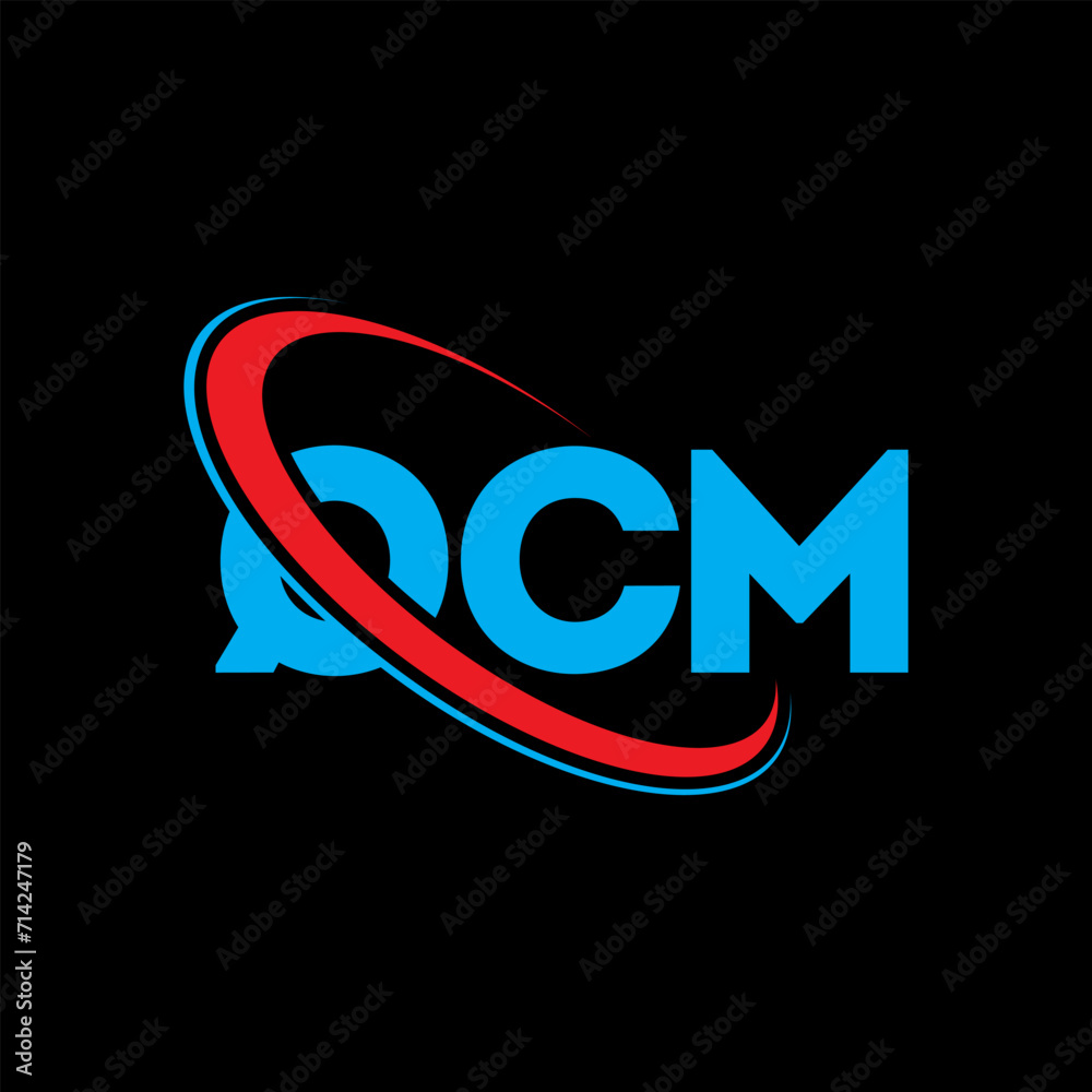 QCM logo. QCM letter. QCM letter logo design. Intitials QCM logo linked