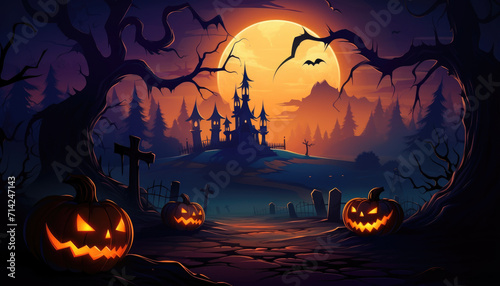 Red moonlight dark halloween background