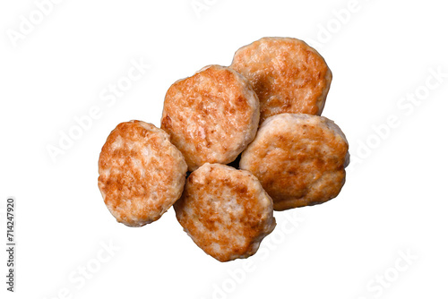 Fried meatballs of minced meat beef, pork or chicken with salt, spices and herbs