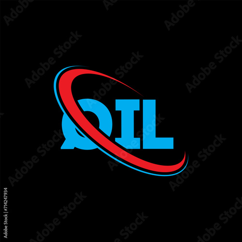 QIL logo. QIL letter. QIL letter logo design. Initials QIL logo linked with circle and uppercase monogram logo. QIL typography for technology, business and real estate brand. photo