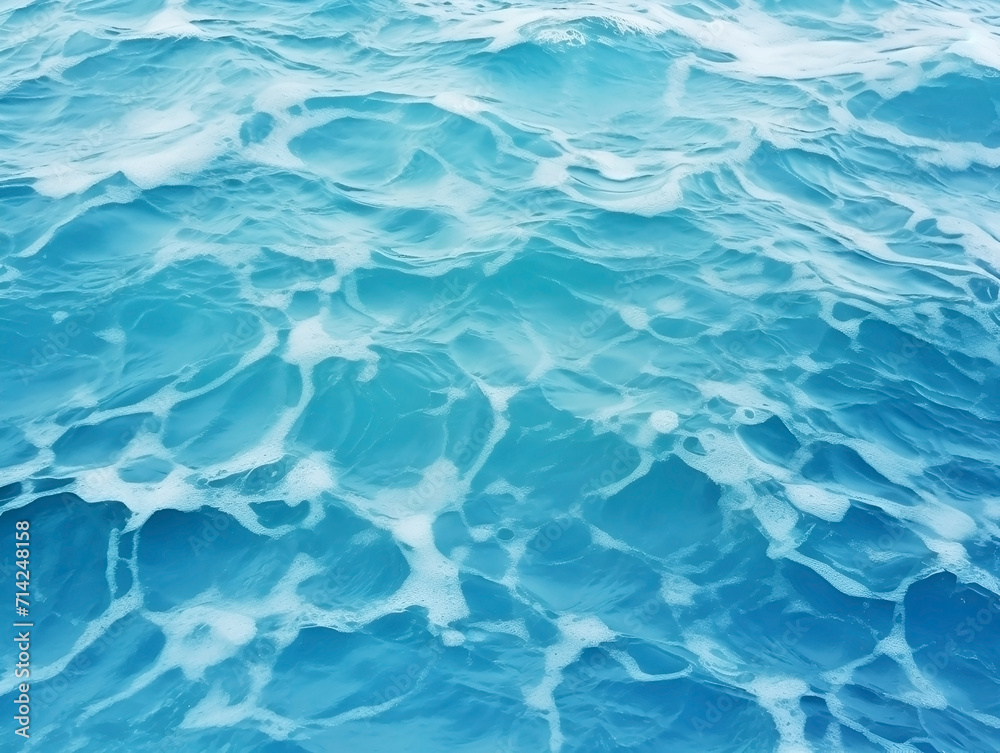 Blue ocean water texture background with сopy space