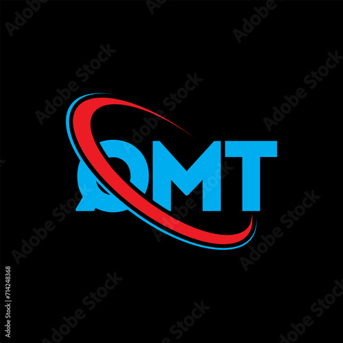 QMT logo. QMT letter. QMT letter logo design. Initials QMT logo linked with circle and uppercase monogram logo. QMT typography for technology, business and real estate brand.