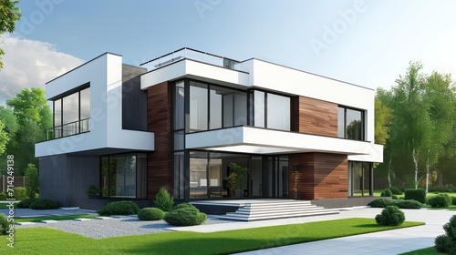 A modern and luxurious dream house, perfect for diverse property business purposes such as house rental, buying and selling, and investment. 