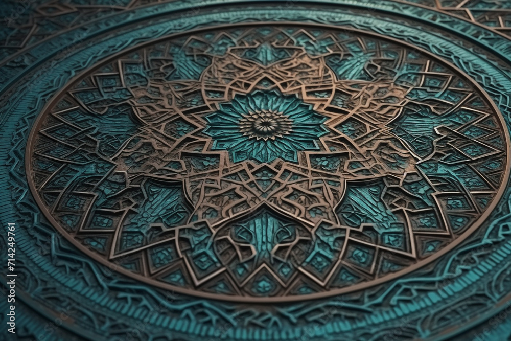 3d illustration of islamic geometric pattern, ornate background