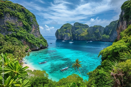 Paisaje pintoresco.Oceano y monta?+/-as.Viajes y aventuras alrededor del mundo.Islas de Tailandia.Phuket. © Alizeh