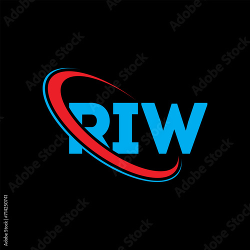 RIW logo. RIW letter. RIW letter logo design. Initials RIW logo linked with circle and uppercase monogram logo. RIW typography for technology  business and real estate brand.