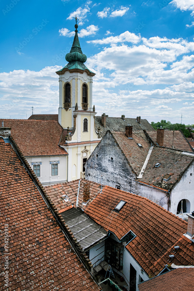 Annunciation church and red roofs, Szentendre, Hungary