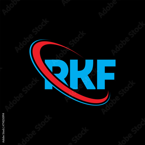 RKF logo. RKF letter. RKF letter logo design. Initials RKF logo linked with circle and uppercase monogram logo. RKF typography for technology, business and real estate brand.