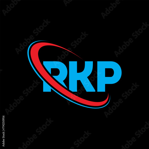 RKP logo. RKP letter. RKP letter logo design. Initials RKP logo linked with circle and uppercase monogram logo. RKP typography for technology, business and real estate brand. photo