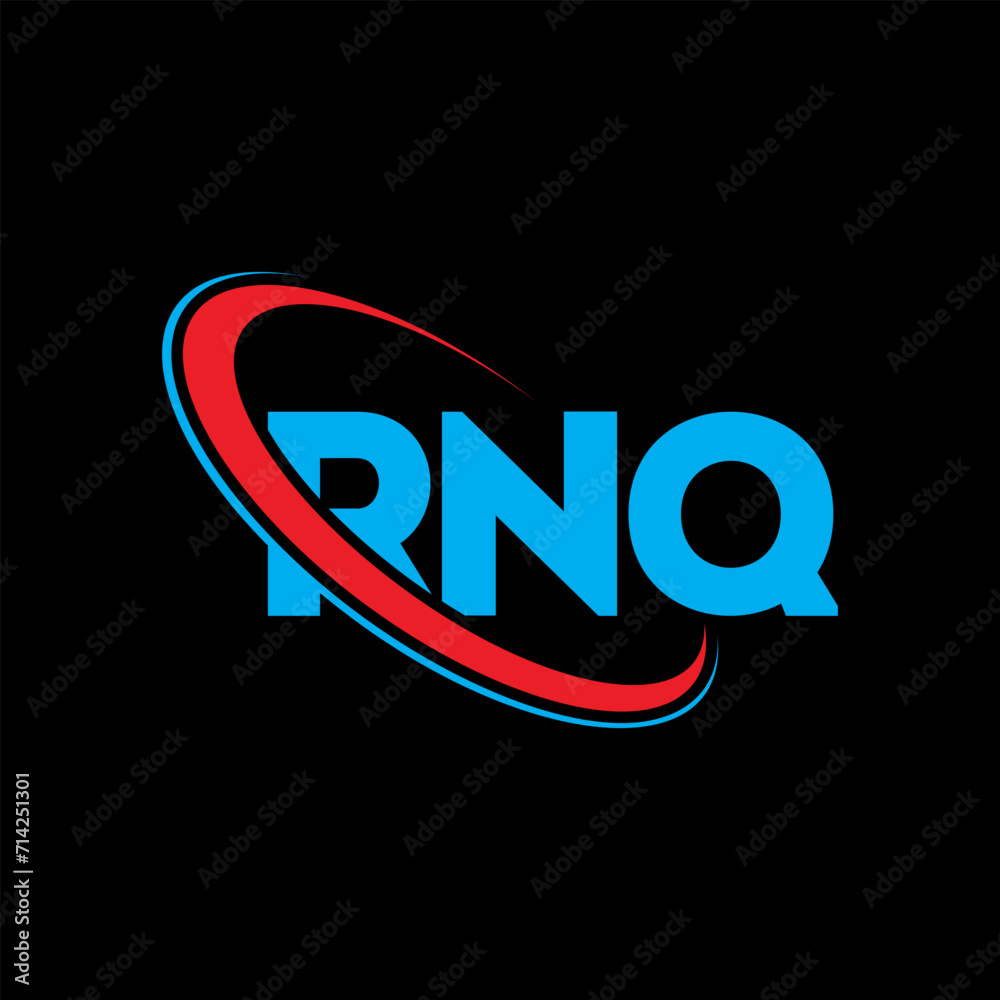 RNQ logo. RNQ letter. RNQ letter logo design. Initials RNQ logo linked with circle and uppercase monogram logo. RNQ typography for technology, business and real estate brand.