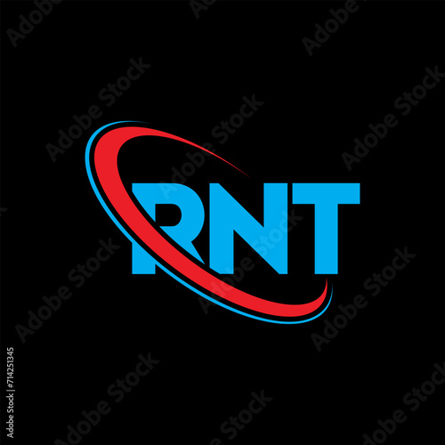 RNT logo. RNT letter. RNT letter logo design. Initials RNT logo linked with circle and uppercase monogram logo. RNT typography for technology, business and real estate brand. photo