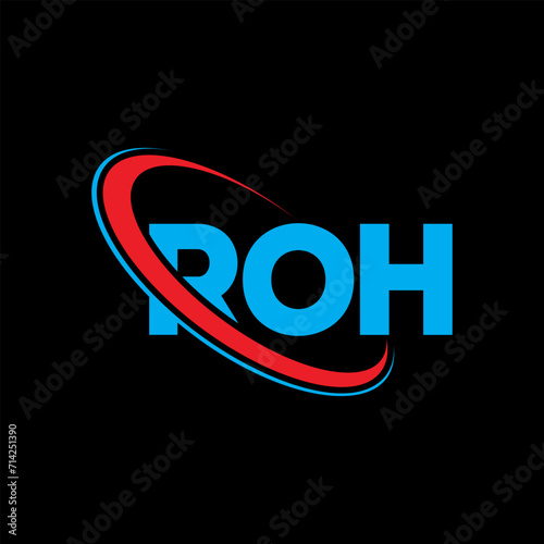 ROH logo. ROH letter. ROH letter logo design. Initials ROH logo linked with circle and uppercase monogram logo. ROH typography for technology, business and real estate brand.