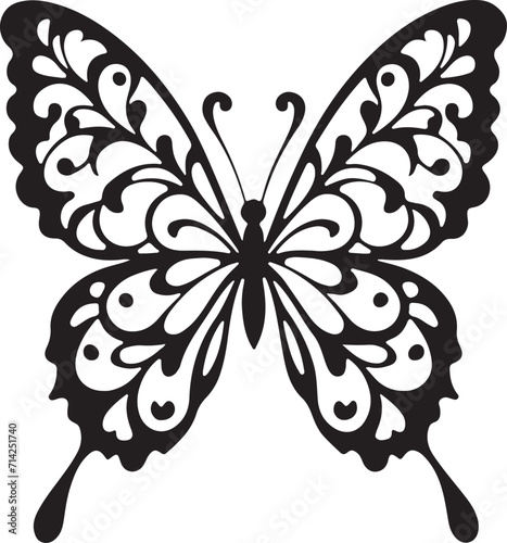 butterfly silhouette of vector illustration 