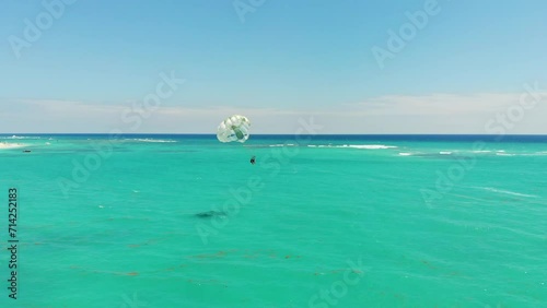 parasail on the beach, caribbean sea