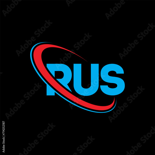 RUS logo. RUS letter. RUS letter logo design. Initials RUS logo linked with circle and uppercase monogram logo. RUS typography for technology, business and real estate brand.