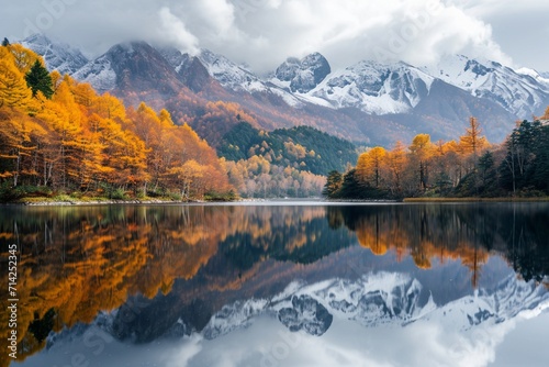 Panorama mountain autumn landscape