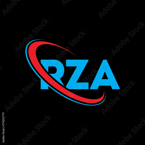 RZA logo. RZA letter. RZA letter logo design. Initials RZA logo linked with circle and uppercase monogram logo. RZA typography for technology, business and real estate brand. photo