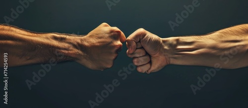 Powerful men's hands participate in arm wrestling.