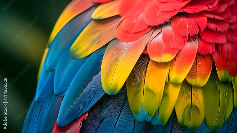 Obraz premium a close up of a colorful bird's feathers