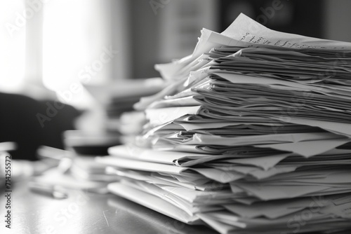 Pile of papers on white photo