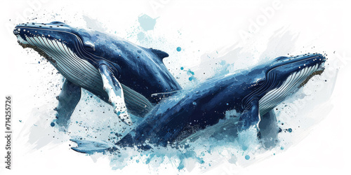 Blauwale einfache Skizze weißer Hintergrund im Stil des Minimalismus