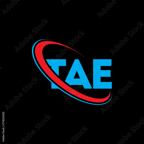 TAE logo. TAE letter. TAE letter logo design. Intitials TAE logo linked with circle and uppercase monogram logo. TAE typography for technology, business and real estate brand. photo