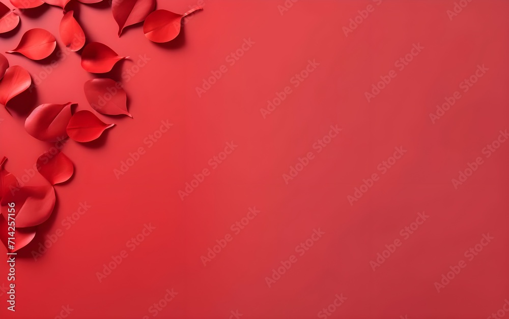 Red rose petals on a red background. Valentine's day background. Red rose petals on a red background. Valentine's day background.