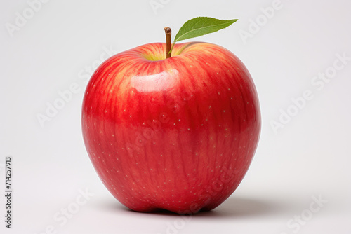 Single red apple, isolated white background