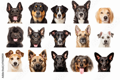 multiple dogs pattern. Some dogs with white Background. Generated AI © Michael