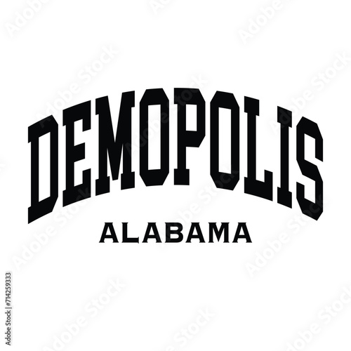 Demopolis text effect vector. Editable college t-shirt design printable text effect vector photo