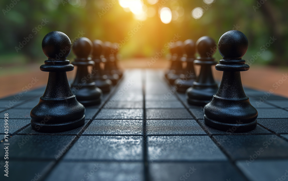 Chess pieces on a chessboard Chess pieces on a chessboard