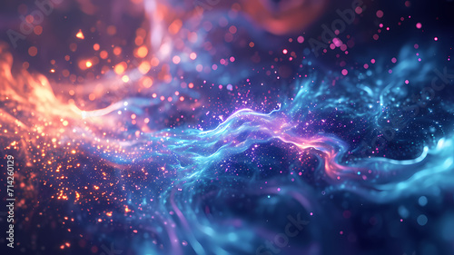Abstract background in digital art style, fusing ethereal and futuristic concepts