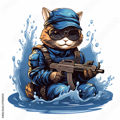 Character Cat police SWAT i...