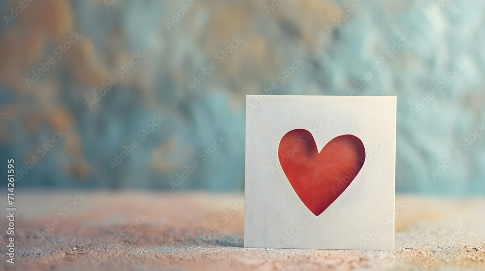 Fototapeta premium a card with a heart cut out of it