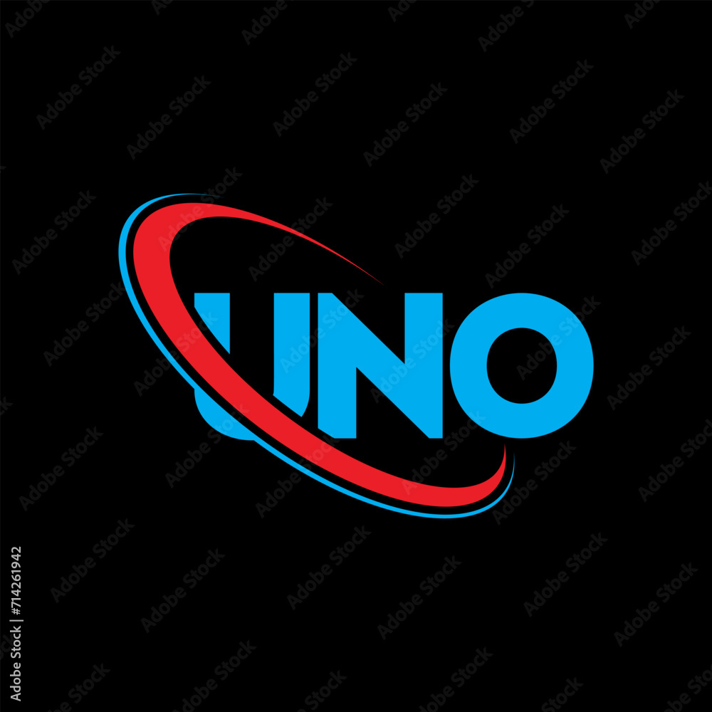 UNO logo. UNO letter. UNO letter logo design. Initials UNO logo linked with circle and uppercase monogram logo. UNO typography for technology, business and real estate brand.
