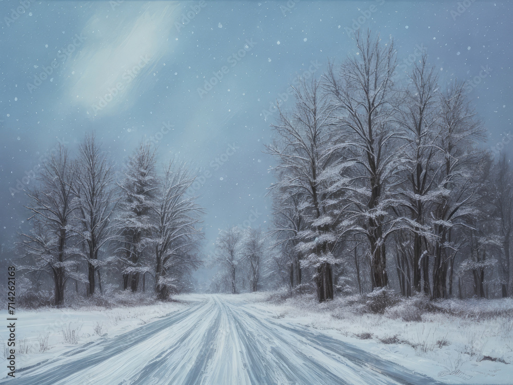 Snow and snowy wooded forest winter background Snow and snowy wooded forest winter background