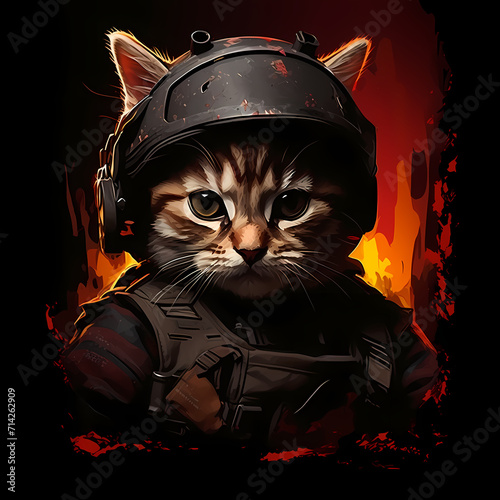 Character Cat police SWAT i...