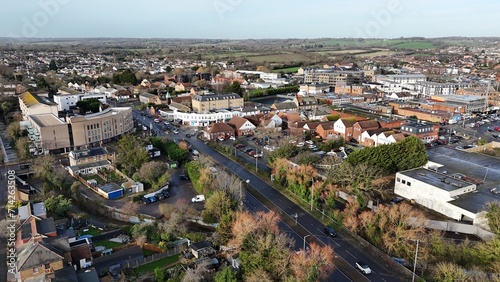 Fototapeta Naklejka Na Ścianę i Meble -  Wickford Essex UK town centre drone,aerial